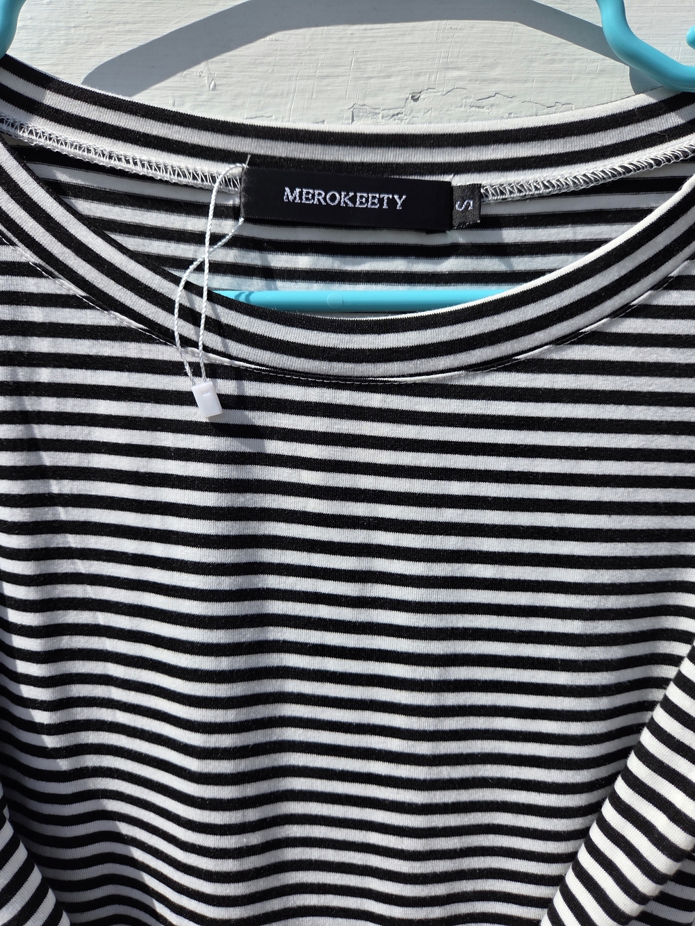 Classic Black & White Striped Midi Dress with Tie Back - Picture 2 of 9